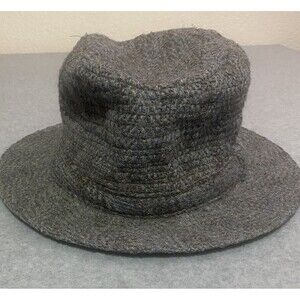 Vintage Unisex Millars Irish Wool Houndstooth Tweed Woven Hipster Bucket Hat